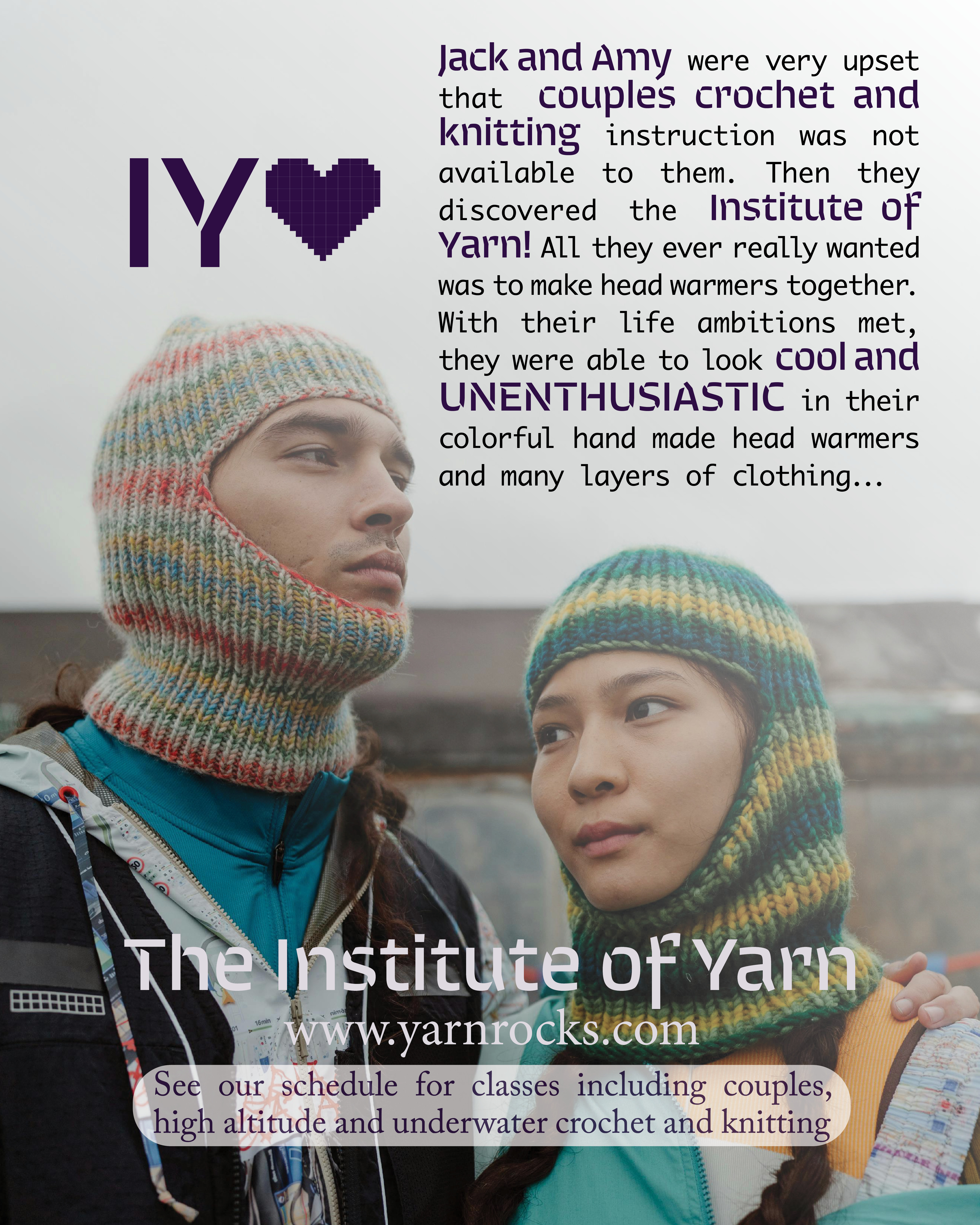 An ad for the Institute of Yarn